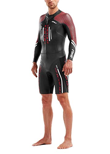 2XU Pro-Swim Run Traje húmedo, Hombre, Negro/Flame Scarlet, M