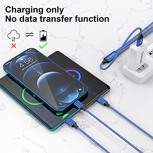 3 en 1 Multi Cable de Carga, [1.2M] Multi USB Cargador Cable Nylon Múltiples Micro USB Tipo C para Android Samsung Galaxy S9/ S8/ S7/ A5, Huawei P20, Honor, Kindle, LG, Son-Blue