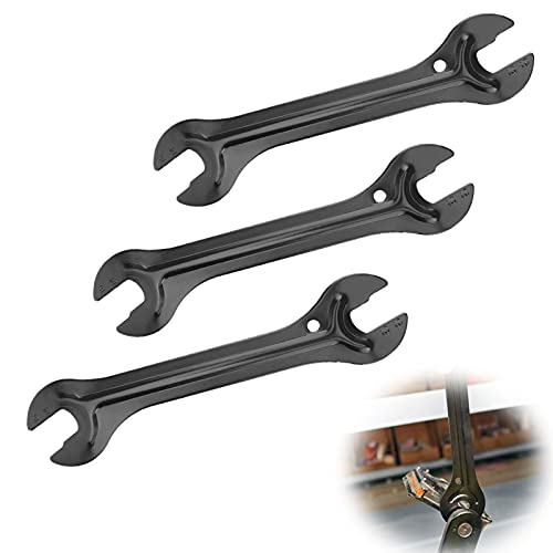 3 Pcs Llave Inglesa de Cono Bicicleta Llaves de Conos Bicicleta Llave de Reparación de Bicicletas Llave de Cubo de Bicicleta para Conos Bujes de Las Ruedas y Pedales Estrecha Negro 13/14 /15/16 mm