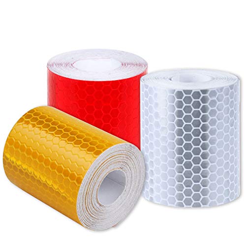 3 rollos de cintas de seguridad reflectantes de 1 pulgada, cinta  reflectante impermeable autoadhesiva de alta visibilidad, calcomanía de  seguridad