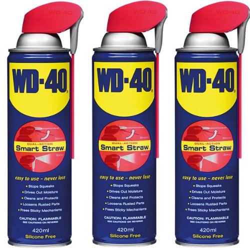 3 x WD-40 Smart Straw aerosol penetrant, 420 ml, Aceite Lubricante, releasant/Paradas y sonido./limpia y protege/loosens oxidadas piezas/libera Sticky Mecanismos