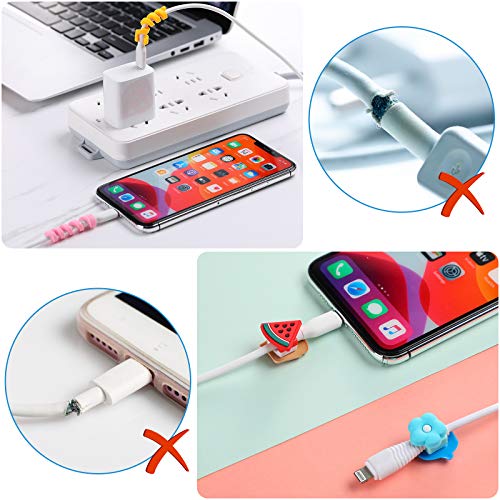 30 Piezas Accesorios de Protección de Teléfono Protectores de Cable de Carga Protector de Cargador Lindo Ahorrador de Cable Cargador USB para Líneas de Datos de Móviles