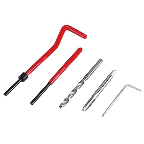 30pcs M5/M6/M8 Kit de inserción de reparación de roscas Juego de herramientas de mano compatibles para reparación de motores y otros automotrices(M5)