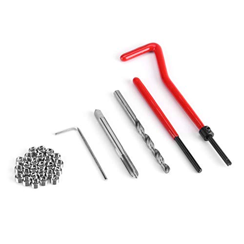 30pcs M5/M6/M8 Kit de inserción de reparación de roscas Juego de herramientas de mano compatibles para reparación de motores y otros automotrices(M5)