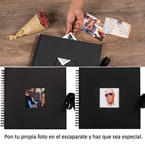 30x30 cm Kit Álbum de Fotos Scrapbook Recortes para Pegar con Tijeras y 216 Esquineras para Fotografías, Ideal para Regalar o para Uso Propio,60 Páginas