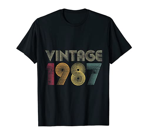34 Cumpleaños Hombre Mujer 34 Años Vintage 1987 Camiseta
