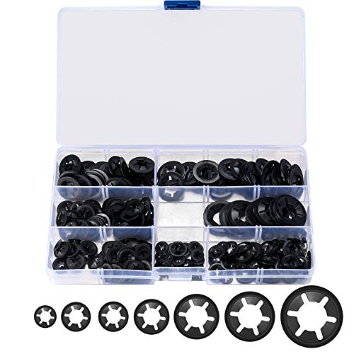 340 Piezas Arandelas de Seguridad, Arandelas de Bloqueo de Presión, Arandelas de Metal, Arandelas de Velocidad Clip Rápida Sujetadores - M3 M4 M5 M6 M8 M10 M12