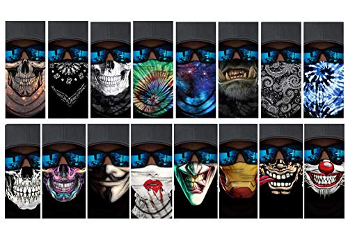 3D Balaclava Moto Pasamontañas Calavera Multifuncional Bufanda Prueba de Viento Microfibra Elástico Pañuelos Cabeza Bandana Esquí Ciclismo Bici Máscara Facial Protección UV