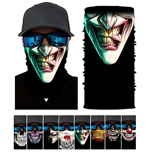 3D Balaclava Moto Pasamontañas Calavera Multifuncional Bufanda Prueba de Viento Microfibra Elástico Pañuelos Cabeza Bandana Esquí Ciclismo Bici Máscara Facial Protección UV