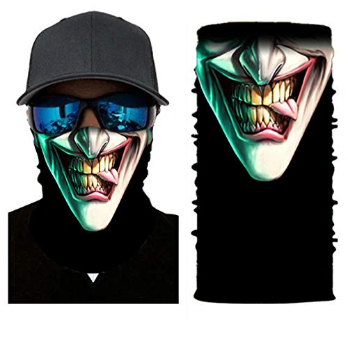 3D Balaclava Moto Pasamontañas Calavera Multifuncional Bufanda Prueba de Viento Microfibra Elástico Pañuelos Cabeza Bandana Esquí Ciclismo Bici Máscara Facial Protección UV