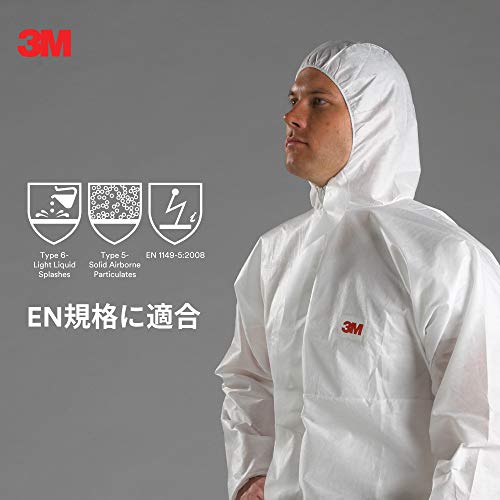 3M 4520M Traje Protector, Tipo 5/6, Talla M, Blanco/ Verde