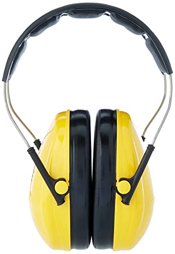 3M H510AC Peltor Optime, Protectores auditivos de hasta 98 dB, ligeros y ajustable para el uso de herramientas eléctricas, Amarillo