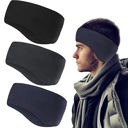 3Pcs Diademas Calentadores de Oídos Forro Polar Cintas de Pelo Orejeras Diademas Deportivas para Hombre y Mujer Antideslizante Cinta Deportiva para la Cabeza para Correr Ciclismo Esquiar