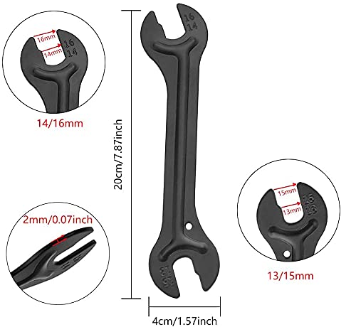 3Pcs Llave de Pedales, Llave de Bicicleta de Varios Tamaños, Llave de Conos Bicicleta, para Fijar Pedales de Bicicleta y Cubos de Rueda（4Tamaños 13/14/15/16Mm）