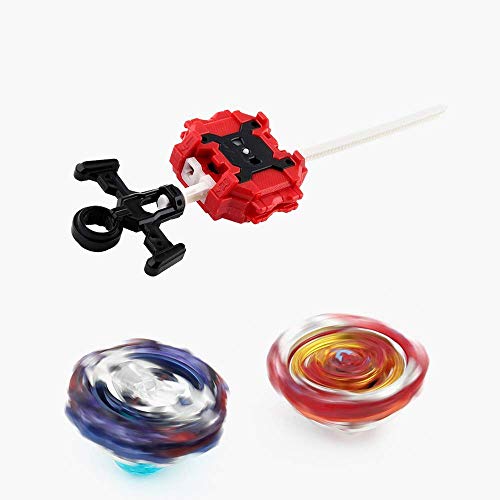 3T6B 4 Pcs Peonzas con Lanzador Conjunto, Gyro Spinners y Turbo Burst y Disco de Batalla Set, para Regalo de Vacaciones de Cumpleaños Niños