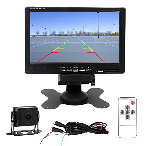 3T6B 7 Pulgadas Pantalla Marcha Atrás de Cámara Kit, Pantalla Monitoreo de Seguridad de Video Marcha Atrás Cámara de Impermeable, para Autobuses, Camiones, Remolques