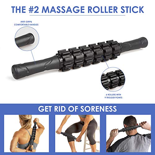 4-en-1 Foam Roller Kit , Rodillo Espuma, Rodillo Masaje, Bola de Masaje, Bandas Elasticas Fitness(3set), Rulo Masaje Muscular Fitness para Dar Masajes Profundos Relajan Músculos Rígidos y Adoloridos.