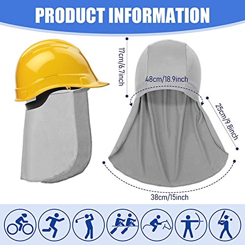 4 Forros de Casco con Solapa de Cuello Gorros de Calavera de Enfriamiento Gorro de Absorber Sudor con Cola de Sombrilla para Casco de Seguridad Ciclismo Sombrero de Protección de Cuello