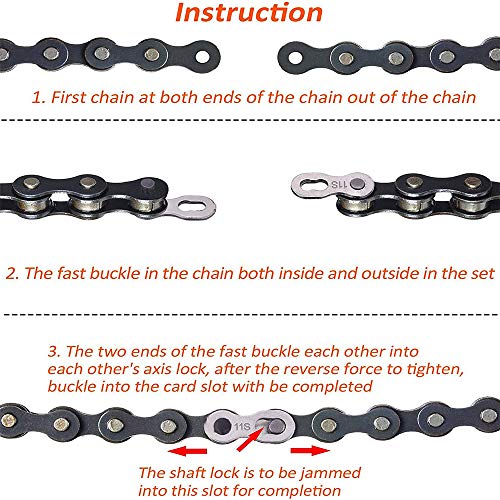 4 Pares Conector Enlace Bicicleta, Conexión Cadena Bicicleta Reutilizable para Acoplamiento Rápido 11 Velocidades Cadena
