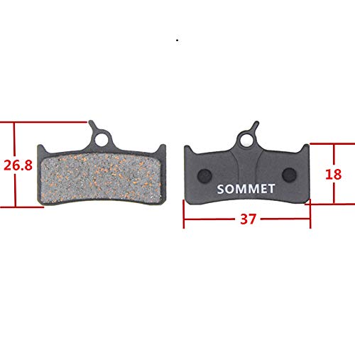 4 Pares SOMMET Pastillas Freno Disco Semi-metálico para Shimano XT M775 / M775-DH/XTR Pre-02 / Grimeca System 8 / Hope M4 / Sram 9.0