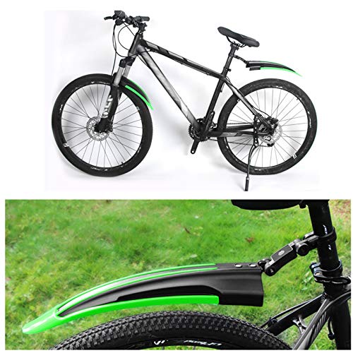 4 PCS Guardabarros MTB Guardabarros de Bicicleta Trasera Delantera MTB Guardabarros Bicicleta Montaña Adecuado para Bicicletas de Montaña y Neumáticos de Bicicleta Tornillo de Accesorios Negro y Verde