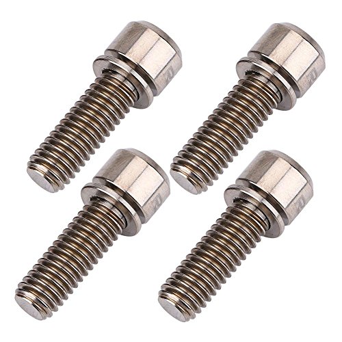 4 Pcs M6x18mm Perno de Freno de Disco de Bicicleta de Aleación de Titanio Tornillo de Abrazadera de Freno de Disco de Bicicleta de Montaña Fijo con Junta(M6x18mm-titanio)