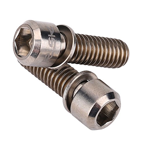 4 Pcs M6x18mm Perno de Freno de Disco de Bicicleta de Aleación de Titanio Tornillo de Abrazadera de Freno de Disco de Bicicleta de Montaña Fijo con Junta(M6x18mm-titanio)