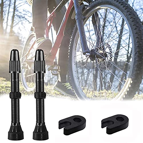 4 Piezas Valvula Tubeless Carretera Vástago, Bike Extender Válvulas, Válvula Sin Cámara Aleación, para Bicicleta, Accesorios para neumáticos Sin Cámara(60 mm)