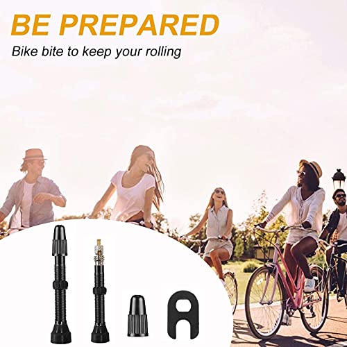 4 Piezas Valvula Tubeless Carretera Vástago, Bike Extender Válvulas, Válvula Sin Cámara Aleación, para Bicicleta, Accesorios para neumáticos Sin Cámara(60 mm)