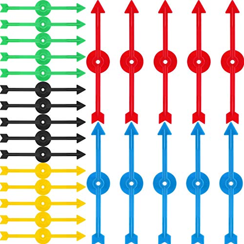 4 Pulgadas de Flecha de Spinner de Juego de Plástico en 5 Colores para Escuela, Spinner de Juego de Tablero (25 Piezas)