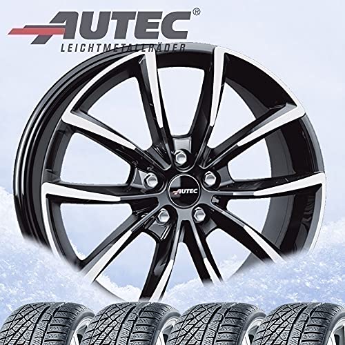 4 ruedas completas de invierno Astana 8 x 18 ET 42 5 x 108 negro pulido con 225/40 R18 92V Pirelli Winter Sottozero 3 XL FSL M+S 3PMSF