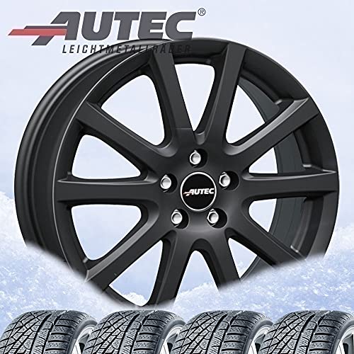 4 ruedas completas de invierno Skandic 6,5 x 16 ET 50 5 x 108 negro mate con 205/60 R16 96H Pirelli Winter Sottozero 3 XL KS M+S 3PMSF