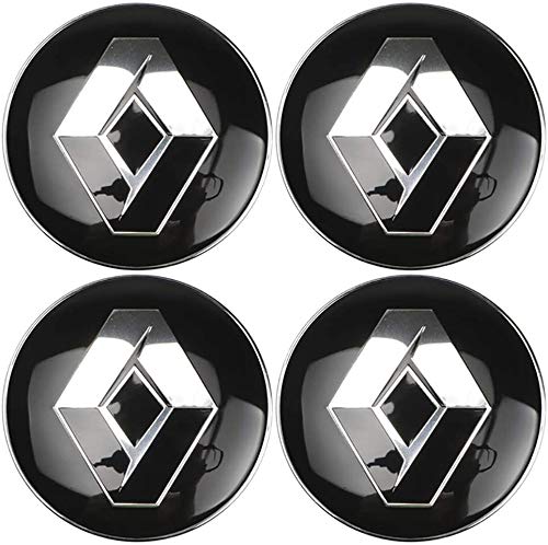 4 Tapas Centrales Para Bujes, Para Renault Duster Logan Clio Scenic Laguna Megane, 60 Mm, Cubierta De Llanta De Rueda De Coche, Logotipo, Insignia, AleacióN De PláStico Abs, Cromo, Accesorios De