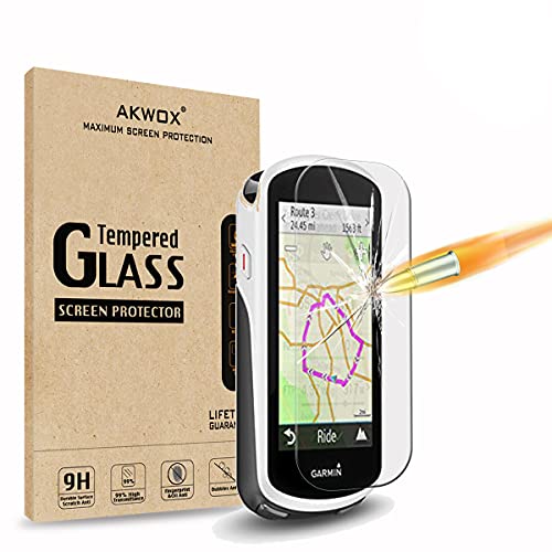 [4 Unidades] Protector de Pantalla para Garmin Edge 1030 AKWOX [9H Dureza] Cristal Vidrio Templado para Garmin Edge 1030 Cristal Templado