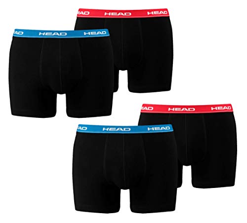 4 x pack Head Men's Boxer Shorts with Elastic Waistband , konfektionsgröße:M, Farben:505 - red/blue