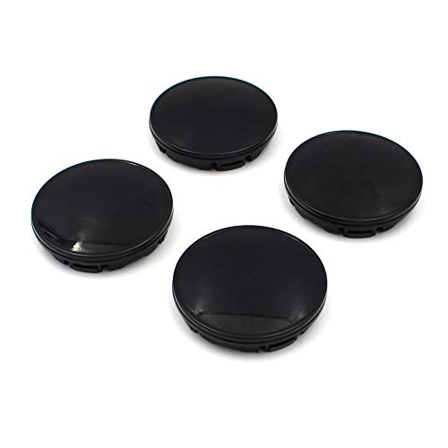 4 x Tapas del buje para llanta diámetro de 56 mm o 60 mm Universal tapacubo Aluminio para Centro de Rueda Accesorios para Coche (Negro, 56mm Ø)