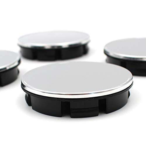 4 x Tapas del buje para llanta diámetro de 60 mm Universal tapacubo Aluminio para Centro de Rueda Accesorios para Coche (Cromo, 60mm Ø)