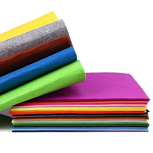 42 Colores Suaves Hoja de Tela de Fieltro, Felt Fabric Sheets,Fieltro No Tejido Tela para Patchwork Costura DIY Craft Trabajo (20 x 30 cm)