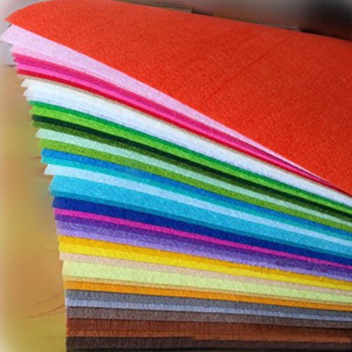 42 Colores Suaves Hoja de Tela de Fieltro, Felt Fabric Sheets,Fieltro No Tejido Tela para Patchwork Costura DIY Craft Trabajo (20 x 30 cm)