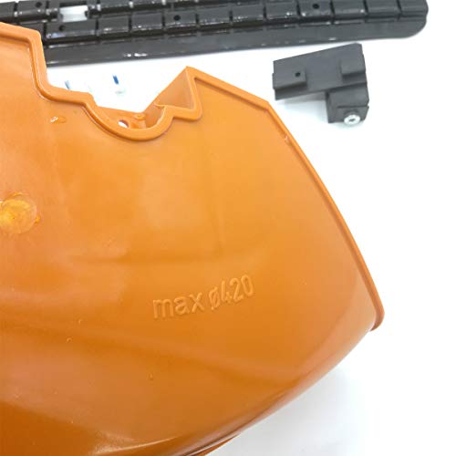 420mm / 260mm Protector Falda Placa de Soporte Kit de Cuchillas de Tornillo para STIHL FS55 FS110 FS130 FS160 FS180 FS220 FS240 FS250 Cortadora Césped Reemplaza # 4119 007 1013