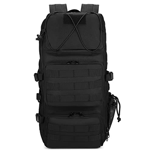 45L Mochila Táctica Impermeable Mochila Militar Paquete de Asalto Resistente al Agua Molle Gran Capacidad Nylon 900D con Múltiples Bolsillos Mochila para Senderismo,Caza