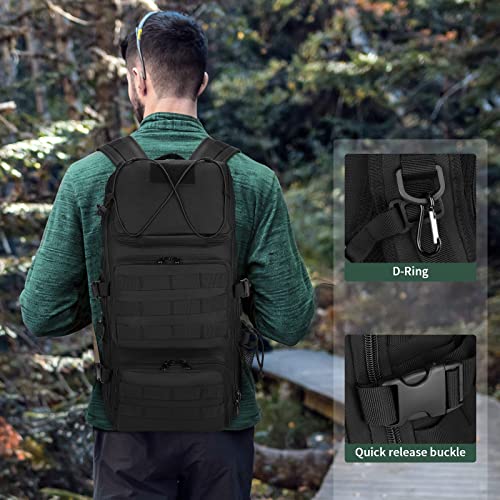 45L Mochila Táctica Impermeable Mochila Militar Paquete de Asalto Resistente al Agua Molle Gran Capacidad Nylon 900D con Múltiples Bolsillos Mochila para Senderismo,Caza