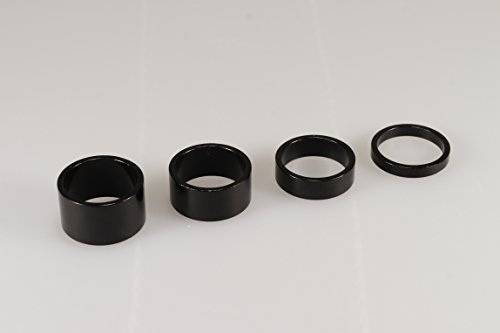 4pcs Nueva Calidad de aleación Negro Auricular espaciadores 1 1/8 " – 5 mm, 10 mm, 15 mm, 20 mm