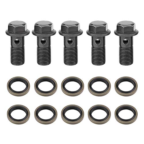 5 PCS Brake Banjo Bolt iron Tornillos y arandelas de freno de motocicleta para pinza de freno Cilindro maestro M10 x1.25/M10 * 1.0mm(M10×1.25mm)