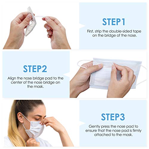 5 piezas de almohadillas nasales antivaho de silicona para el puente nasal para mascarillas, reutilizables (5 piezas)