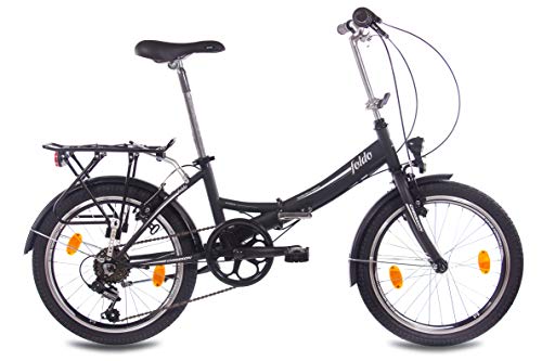 50.8 cm pulgadas bicicleta plegable bicicleta CHRISSON FOLDO con{6} cambio Shimano negro mate