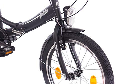 50.8 cm pulgadas bicicleta plegable bicicleta CHRISSON FOLDO con{6} cambio Shimano negro mate