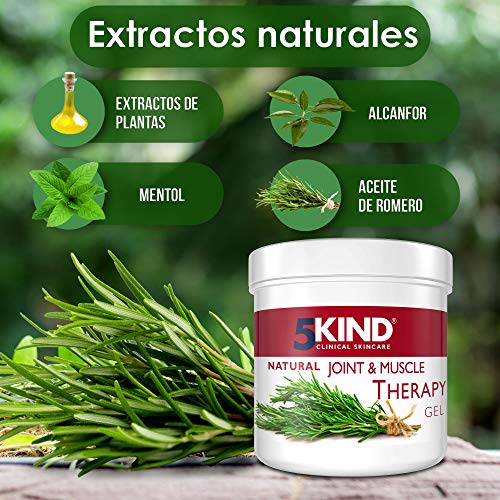 5Kind gel calmante del dolor de Músculos y Articulaciones Antiinflamatorio con resultados demostrados Fórmula única Penetra profundamente Calmante para Músculos Rodillas Articulaciones Manos Espalda