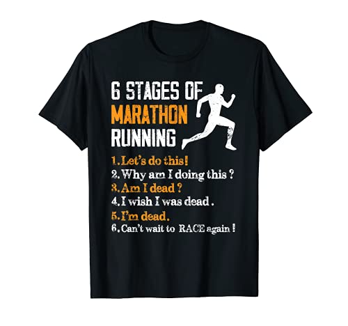 6 etapas de la carrera de maratón Sprinter 5k 10k Camiseta
