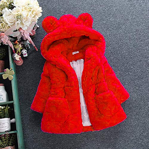 6 Meses-6 años Ropa para bebés, niñas Abrigo con Capucha Infantil Chaqueta Niña Niños Invierno Abrigo Grueso Grueso Capa Chica Sudadera con Capucha Chaqueta Ropa de Abrigo (4-5 años, Rojo)